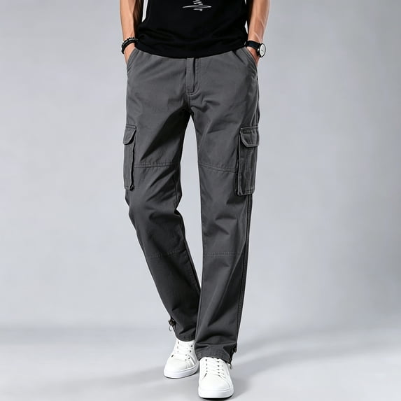 Men Ripstop Cargo Work Pants Tapered Breathable Multi Pocket Outdoor Utility Trousers S-XXL
