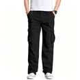 thumbnail image 1 of Men Ripstop Multi Utility Cargo Pants Stretch Tapered Breathable Multi Pocket Daily Pants S-XXL（without belt）, 1 of 10