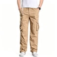 thumbnail image 1 of Men Ripstop Multi Utility Cargo Pants Stretch Tapered Breathable Multi Pocket Daily Pants S-XXL（without belt）, 1 of 10