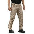 thumbnail image 1 of Men Ripstop Tactical Pants Multi Zipper Pockets Camo Outdoor Work Trousers Durable Hiking Pants For Fall Winter Brown XL, 1 of 4