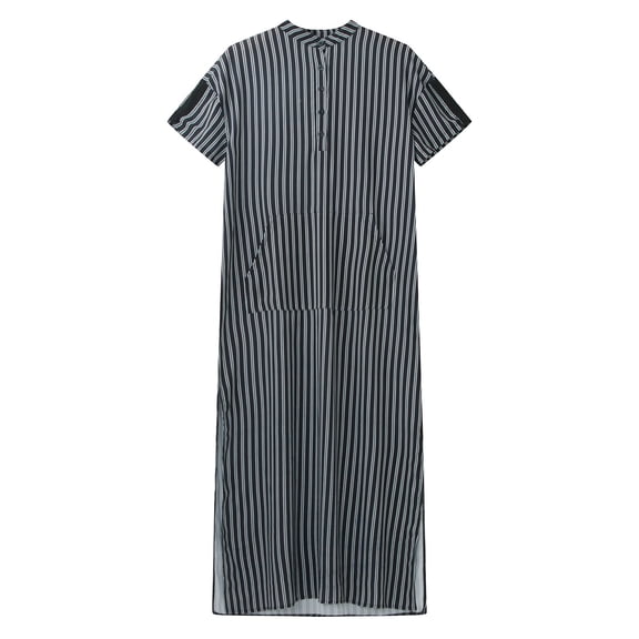 Men Robe Long Sleeve Embroidered Pocket Arab Dress Shirt Coat Prayer Clothing Traditional Middle Attire Men's Tops T-Shirt Casual Crew Neck Loose