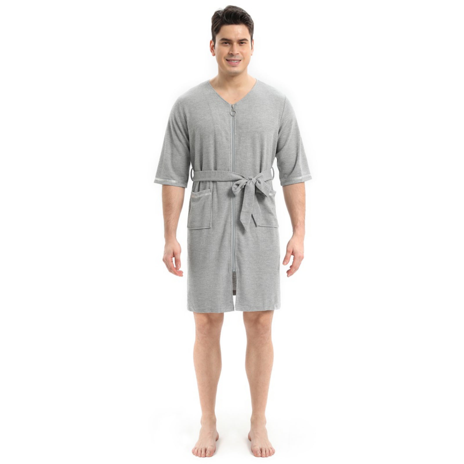 HOGJIM bathrobe Men Bathrobe Soft Winter Tight Waist Winter