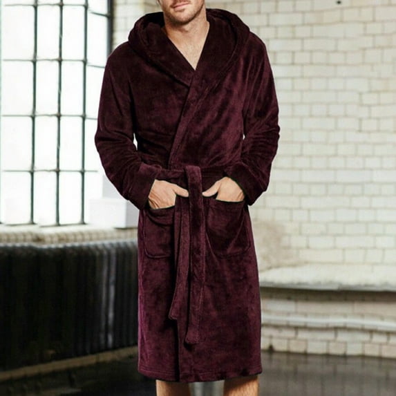 Men Robes Men Towel Waffle For Men Mens Soft Bath Robe Red Robes For