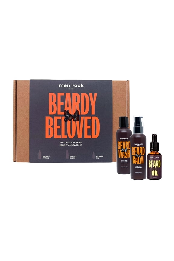 Beardy Beloved Soothing Beard Kit, Beard Care, Oak Moss, 3 Pc