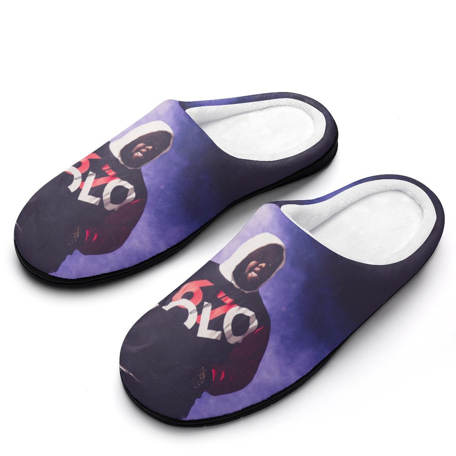 Men Rod Wave Slippers Non-Slip Fuzzy House Slippers Warm Soft Plush ...