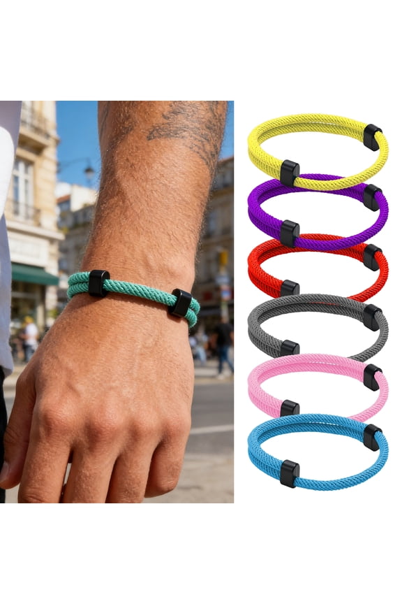 Men Rope Bracelet Adjustable Braided Rope Bracelet Casual Solid Color String Bracelet Friendship Wristband Gift for Boyfriend Brother
