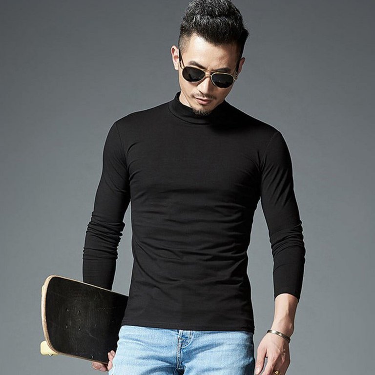 Men long sleeve Shirt Warm (Black)