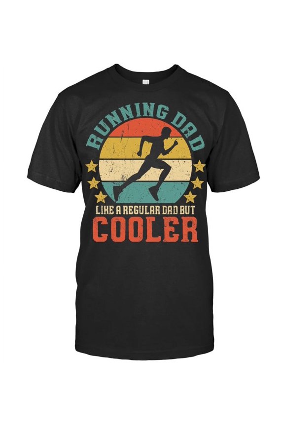 Men Running Dad Marathon Father Celebration Graphic T-Shirt