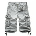 thumbnail image 1 of Men Running Shorts Men's Lightweight Casual Stretch Cargo Shorts Classic Fitting Drawstring Elastic Waist Work Fishing Hiking Shorts with Pockets Gray XL, 1 of 3
