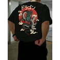 thumbnail image 1 of Men'S 100% Polyester Short-Sleeve T-Shirt, Loose Fit, Japanese Anime Dragon Print, Casual Crew Neck Top, Spring/Summer Outdoor Wear, Casual Wear|Anime Graphic Tee|Bold Graphic Prin, 1 of 4