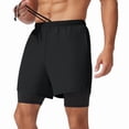 thumbnail image 1 of Men'S 2 in 1 Running Shorts Quick Dry Gym Athletic Workout Shorts for Men with Phone Pockets, 1 of 8