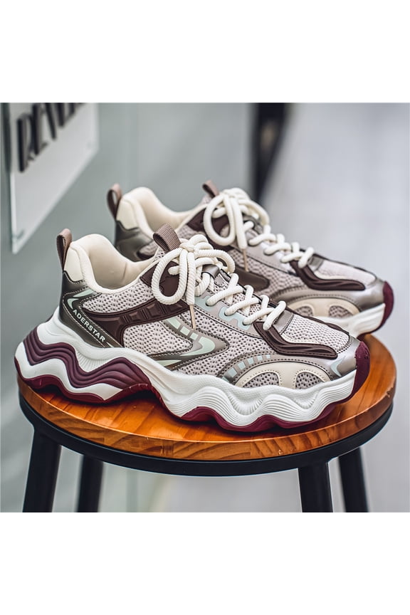 Men'S 2026 Chunky Dad Sneakers, Breathable Mesh Athletic Footwear with Thick Soles for Casual Fashion