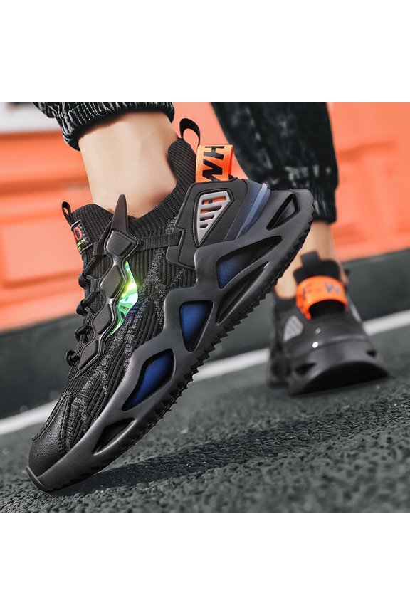 Men'S 2026 Knit Air Cushion Casual Shoes | Lightweight Running Sneakers with Microfiber Upper, Rubber Sole, and Fabric Insole