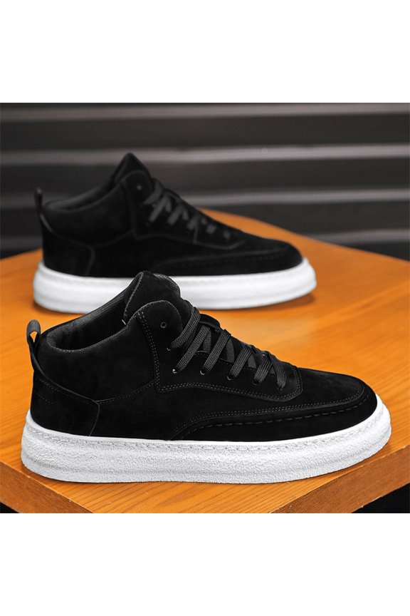 Men'S 2026 Spring Fall High-Top Skate Shoes | Non-Slip, Durable Design, Fashion Versatile, Ankle Footwear, Microfiber Upper, Rubber Sole, Fabric Inner, Lace Closure