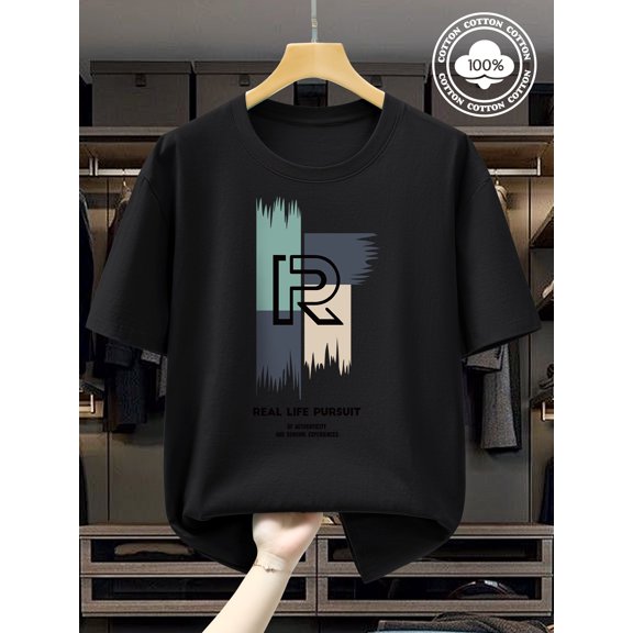 Men'S 220G Pure Cotton Short-Sleeve T-Shirt for Summer