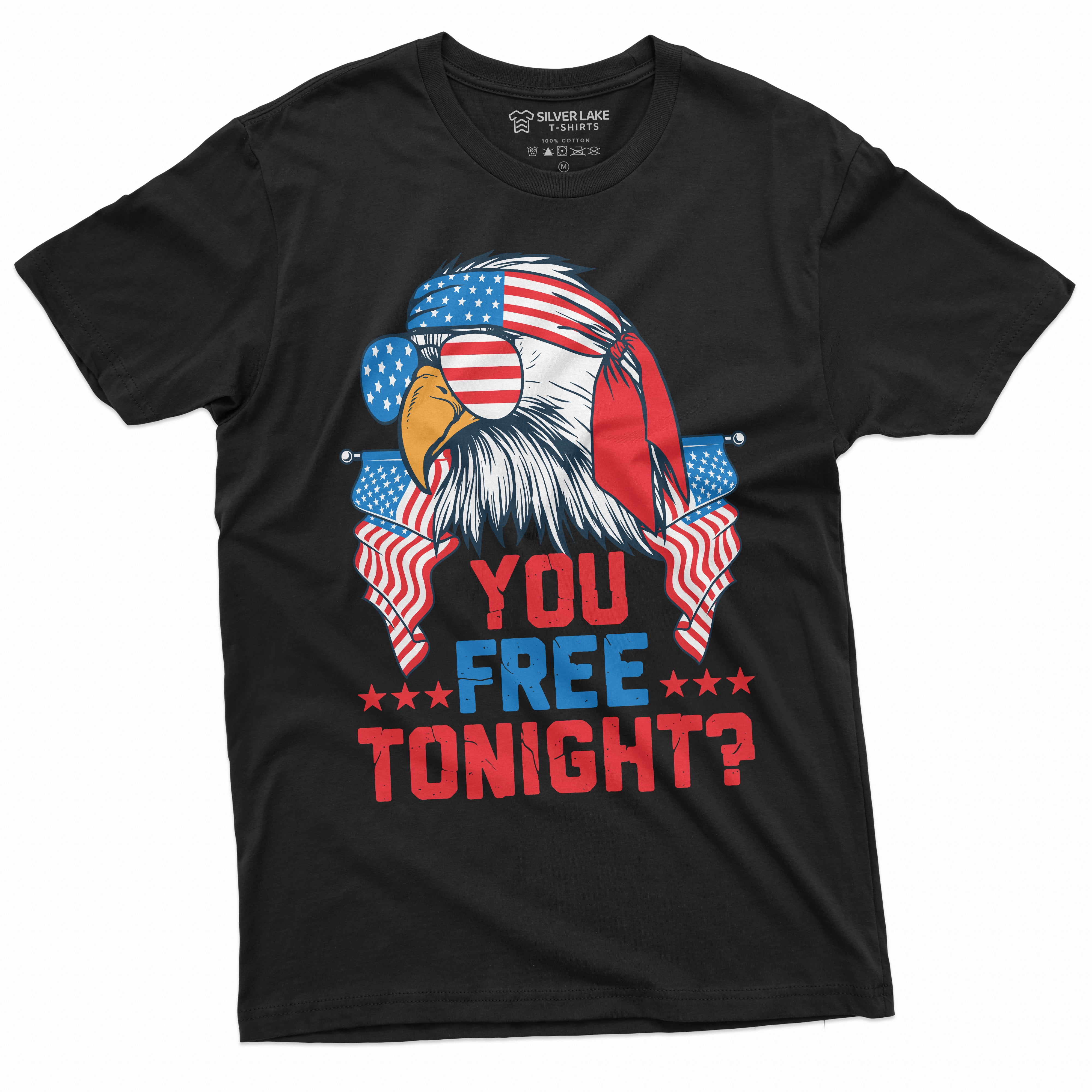 Men'S 4Th Of July Funny Eagle You Free Tonight Teeshirt Freedom Patriotic  Us Birthday Independence Day Tee Shirt - Walmart.com, image size:4000x4000