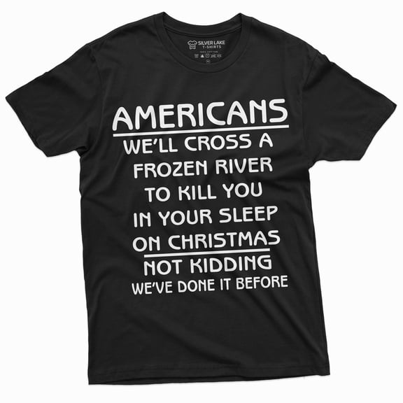 Men'S 4Th Of July Independence Day T-Shirt Americans Crossing Frozen Lake Washington Tee Shirt (3X-Large Black)