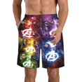 thumbnail image 1 of Men'S A-Venger Board Shorts 3d Graphic Swim Trunks Colorful Novelty Swimwear With Pockets, 1 of 8