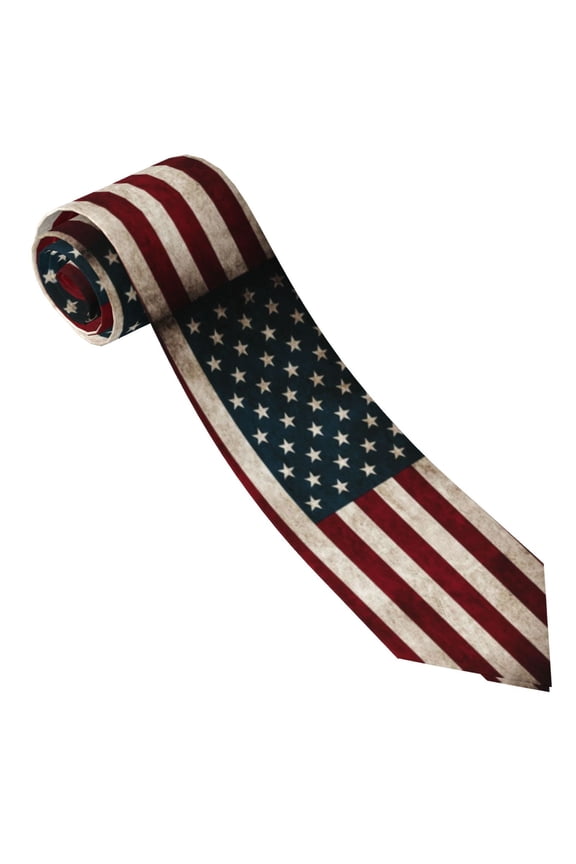 Men'S America Flag Tie Fashion Causal Printed Necktie