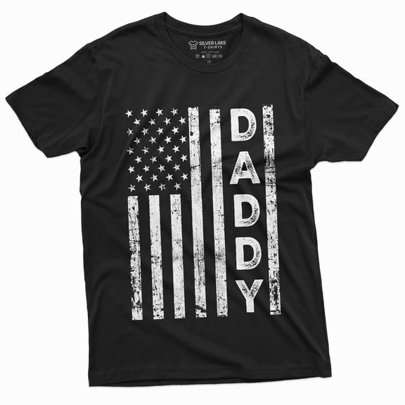 Men'S American Flag Daddy T-Shirt Father'S Day Usa Gift Ideas Patriotic Dad Shirt For Man