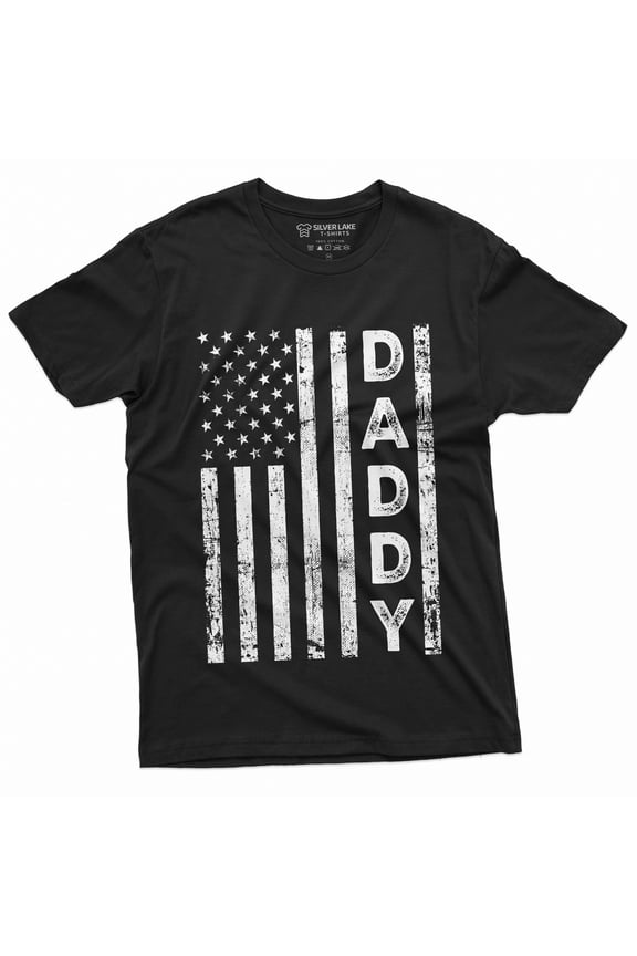 Men'S American Flag Daddy T-Shirt Father'S Day Usa Gift Ideas Patriotic Dad Shirt For Man