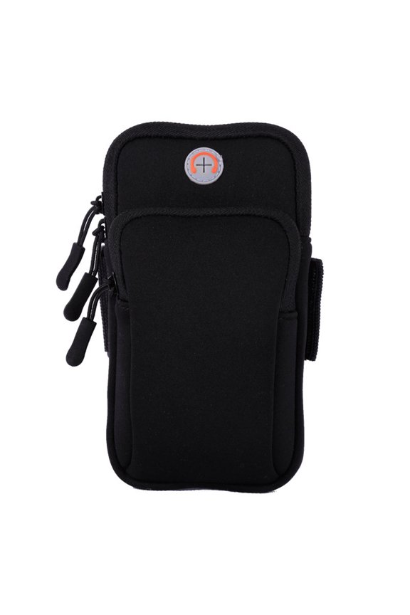 Men'S And Women'S Outdoor Running Arm Bag Multifunctional Arm Sleeve Waterproof Wrist Bag - black
