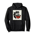 thumbnail image 1 of Men'S Anime Hoodie - Funny Frog Eating Ramen Graphic Japanese Anime Sweatshirt - Black Casual Pullover Hooded Sweater with Front Pocket, Machine Washable All-Season Wear, Regular Fit Long Sleeve with, 1 of 6