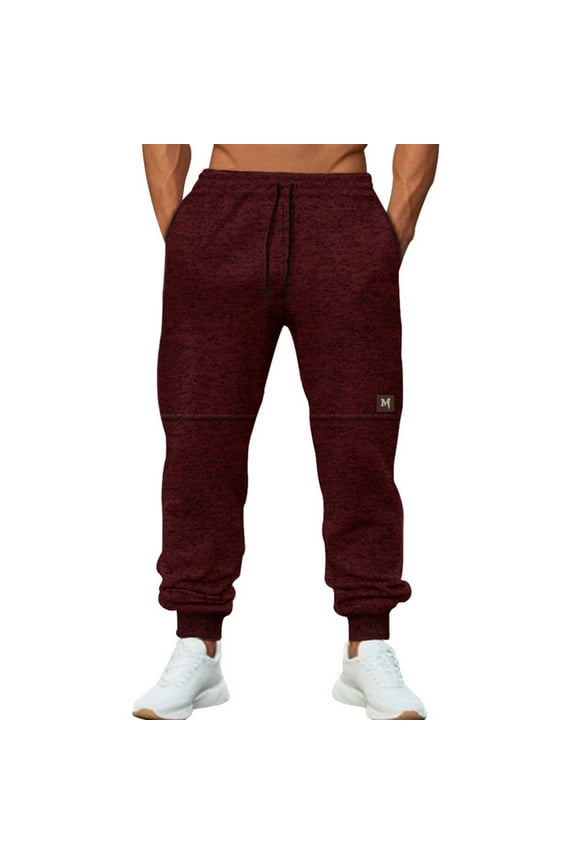 Men'S Athletic Pants, Jogger With Elastic Waist, Relaxed Fit Casual Trousers For All-Season Daily Wear & Gift Ideas Gym Clothes Men Pants Accessories Baggy Sweat Pants (3XL, Wine) ZManTrek