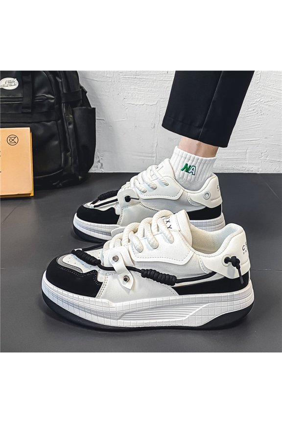 Men'S Autumn Fashion Thick-Soled Trendy Casual Sports Shoes | Upper, Rubber Sole, Fabric Lining, Slip-On Closure, Low-Top Design