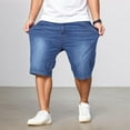thumbnail image 1 of Men'S Baggy Jean Shorts Summer Beach Shorts Casual Loose Fit Hip Hop Skateboard Denim Shorts Light Blue 44, 1 of 9