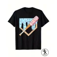 thumbnail image 1 of Men'S Baseball Bat Ice Cream Graphic T-Shirt - Black with Pink & Blue Ice Cream Cone Design, Retro Sports Fan Apparel for Casual Weekend Wear, All-Season Comfort, Baseball T Shirt, 1 of 7