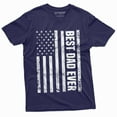 thumbnail image 1 of Men'S Best Dad Ever T-Shirt Father'S Day Daddy Usa Patriotic Tshirt Flag Shirt (X-Large Navy Blue), 1 of 5
