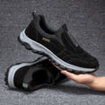 thumbnail image 1 of Men'S Big & Tall Slip-On Sneakers - Slip-Resistant Sole, Cushioned EVA Insole/White Athletic Footwear - Easy-Clean Synthetic Cover Upper - for Men - All-Season Gym, Hiking, Everyday Shoes - Black, 1 of 8