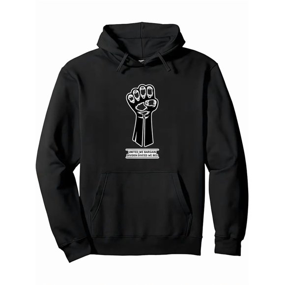 Men'S Black Power Fist Graphic Hoodie - Retro Streetwear Pullover with Raised Fist Symbol & "WE ARE THE FUTURE" Slogan,