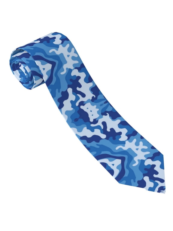 Men'S Blue Camouflage Fashion Business Wedding Neckties Ties