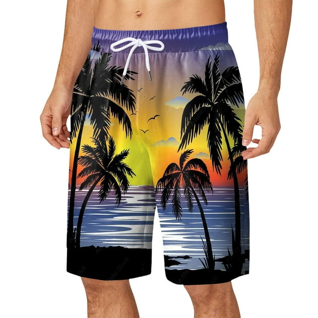 Men'S Board Shorts Swimsuit Mesh Lined With Beach And Pockets No ...