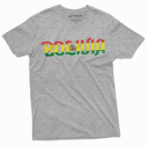 Men'S Bolivia T-Shirt Nation Flag T-Shirt Estado Plurinacional De Bolivia Tee (XX-Large Grey)