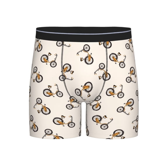 Men'S Boxer Briefs, Bike Modern Pattern Soft And Breathable Mens Underwear Boxer Briefs With Widen Waist