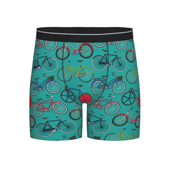 Men'S Boxer Briefs, Bike Yellow Red Blue Soft And Breathable Mens Underwear Boxer Briefs With Widen Waist