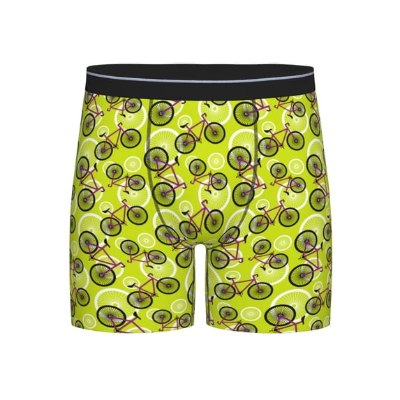 Men'S Boxer Briefs, Bike Yellow Soft And Breathable Mens Underwear Boxer Briefs With Widen Waist