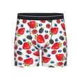 thumbnail image 1 of Men'S Boxer Briefs, Blueberry Strawberry Print Soft And Breathable Mens Underwear Boxer Briefs With Widen Waist, 1 of 2
