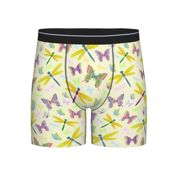 Men'S Boxer Briefs, Brightly Colored Dragonfly Butterfly Soft And Breathable Mens Underwear Boxer Briefs With Widen Waist