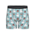 thumbnail image 1 of Men'S Boxer Briefs, Cartoon Cute Alpacas Love Soft And Breathable Mens Underwear Boxer Briefs With Widen Waist, 1 of 2