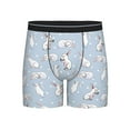 thumbnail image 1 of Men'S Boxer Briefs, Cartoon Cute Rabbit Blue Soft And Breathable Mens Underwear Boxer Briefs With Widen Waist, 1 of 2