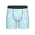 thumbnail image 1 of Men'S Boxer Briefs, Cartoon Cute Rabbit Radish Blue Soft And Breathable Mens Underwear Boxer Briefs With Widen Waist, 1 of 2