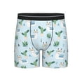 thumbnail image 1 of Men'S Boxer Briefs, Cartoon Funny Alpaca Cactus Blue Soft And Breathable Mens Underwear Boxer Briefs With Widen Waist, 1 of 2