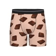 thumbnail image 1 of Men'S Boxer Briefs, Chocolate Chunk Brown Print Soft And Breathable Mens Underwear Boxer Briefs With Widen Waist, 1 of 2