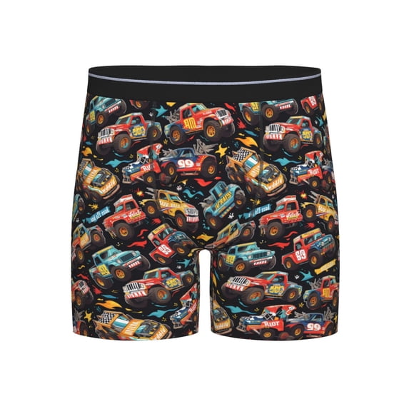 Men'S Boxer Briefs, Colorful Off Road Racing Soft And Breathable Mens Underwear Boxer Briefs With Widen Waist
