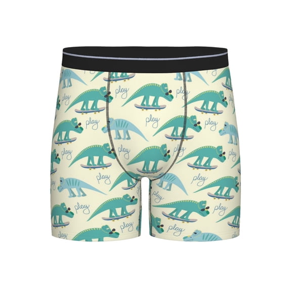 Men'S Boxer Briefs, Cool Dinosaur Green Soft And Breathable Mens Underwear Boxer Briefs With Widen Waist