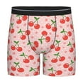 thumbnail image 1 of Men'S Boxer Briefs, Cute Berry Love Pink Soft And Breathable Mens Underwear Boxer Briefs With Widen Waist, 1 of 2